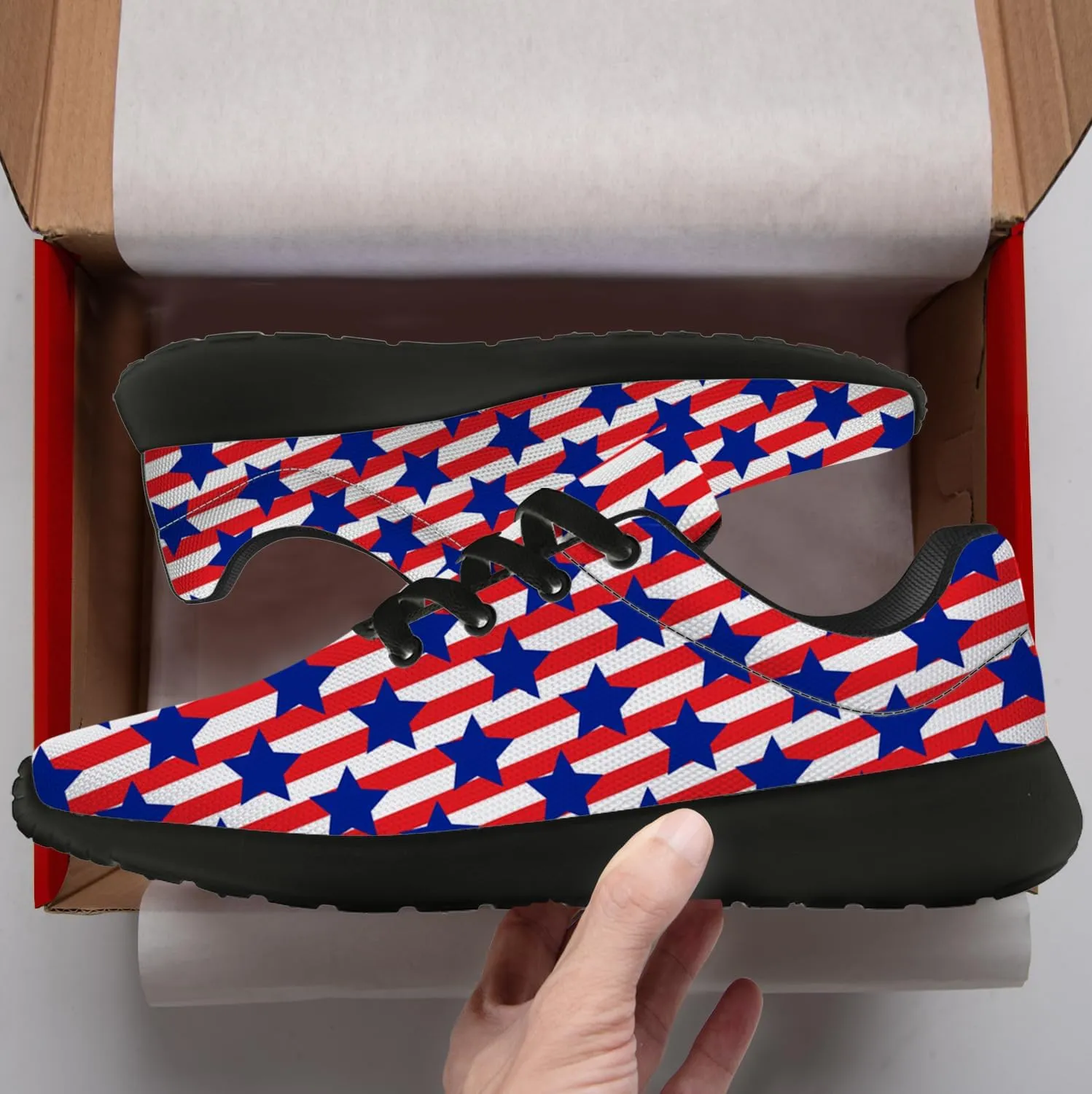 Flag Shoes for Women Men Running Shoes Lightweight Tennis Sneakers Patriotic Shoes Gifts
