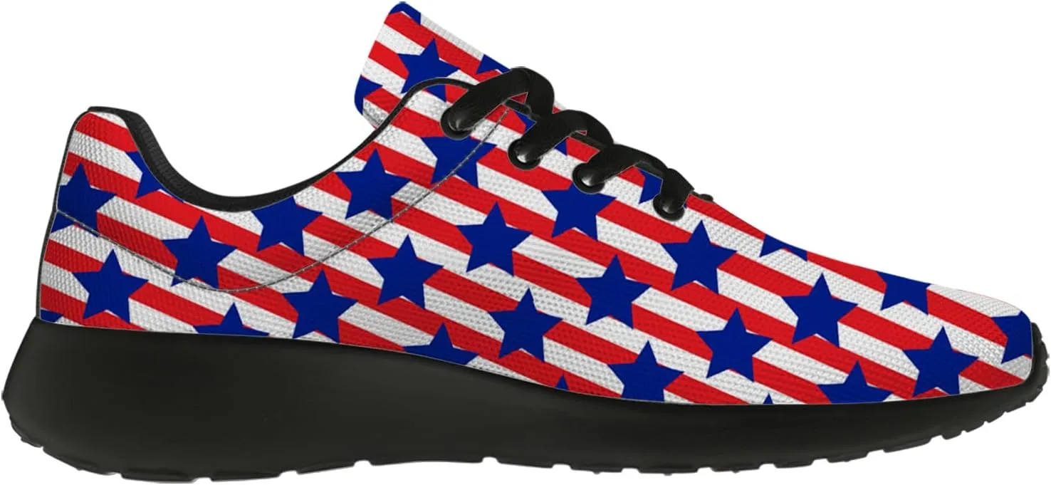 Flag Shoes for Women Men Running Shoes Lightweight Tennis Sneakers Patriotic Shoes Gifts