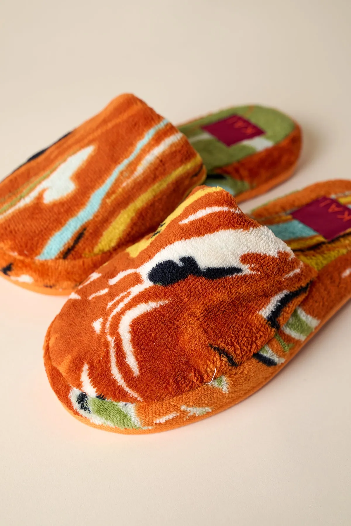 Gaia Printed Slippers - Orange