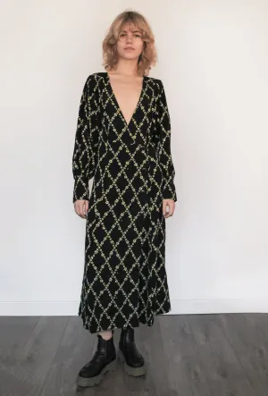 GANNI F6921 Printed Midi Dress in Margarita