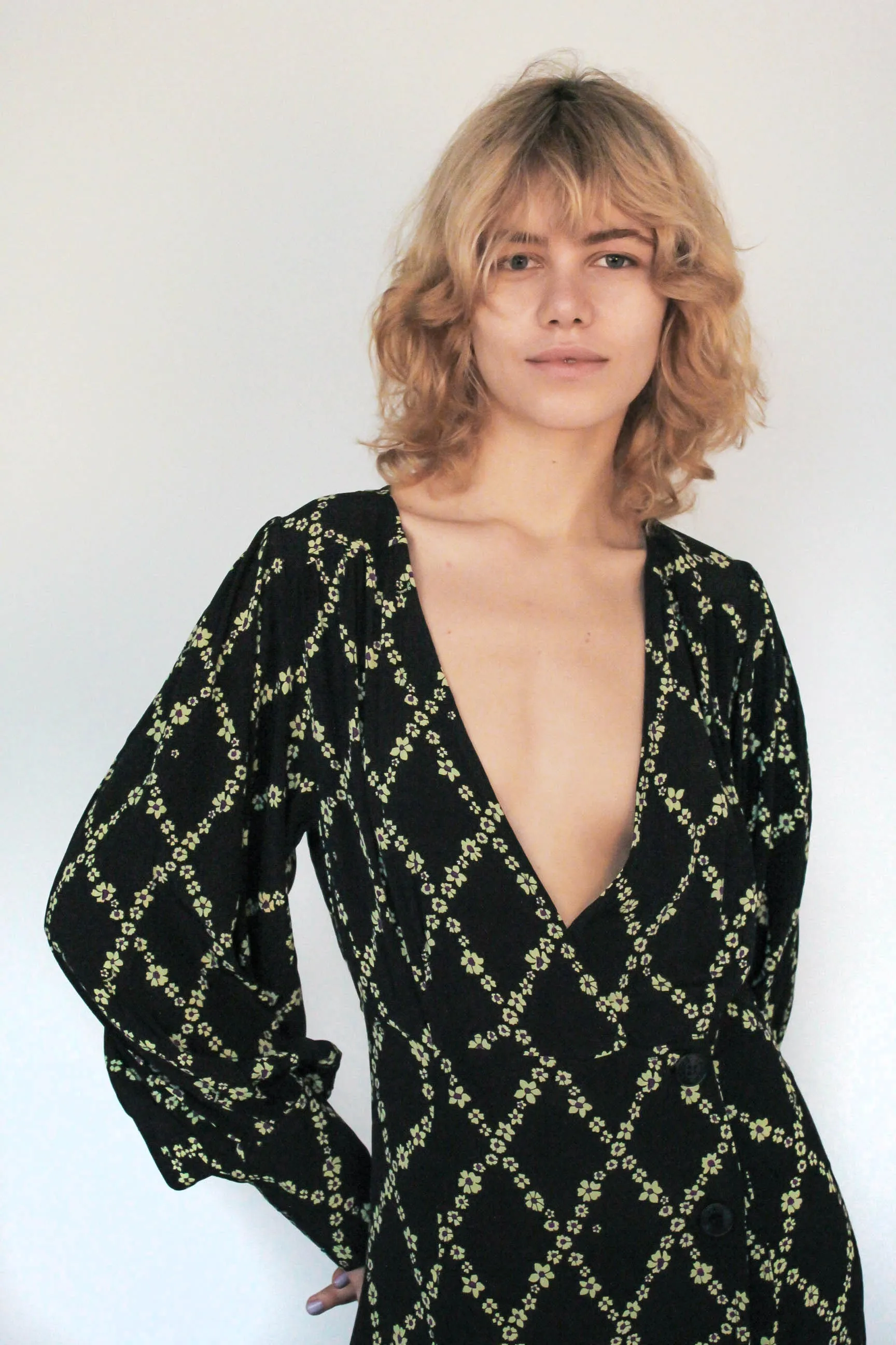 GANNI F6921 Printed Midi Dress in Margarita