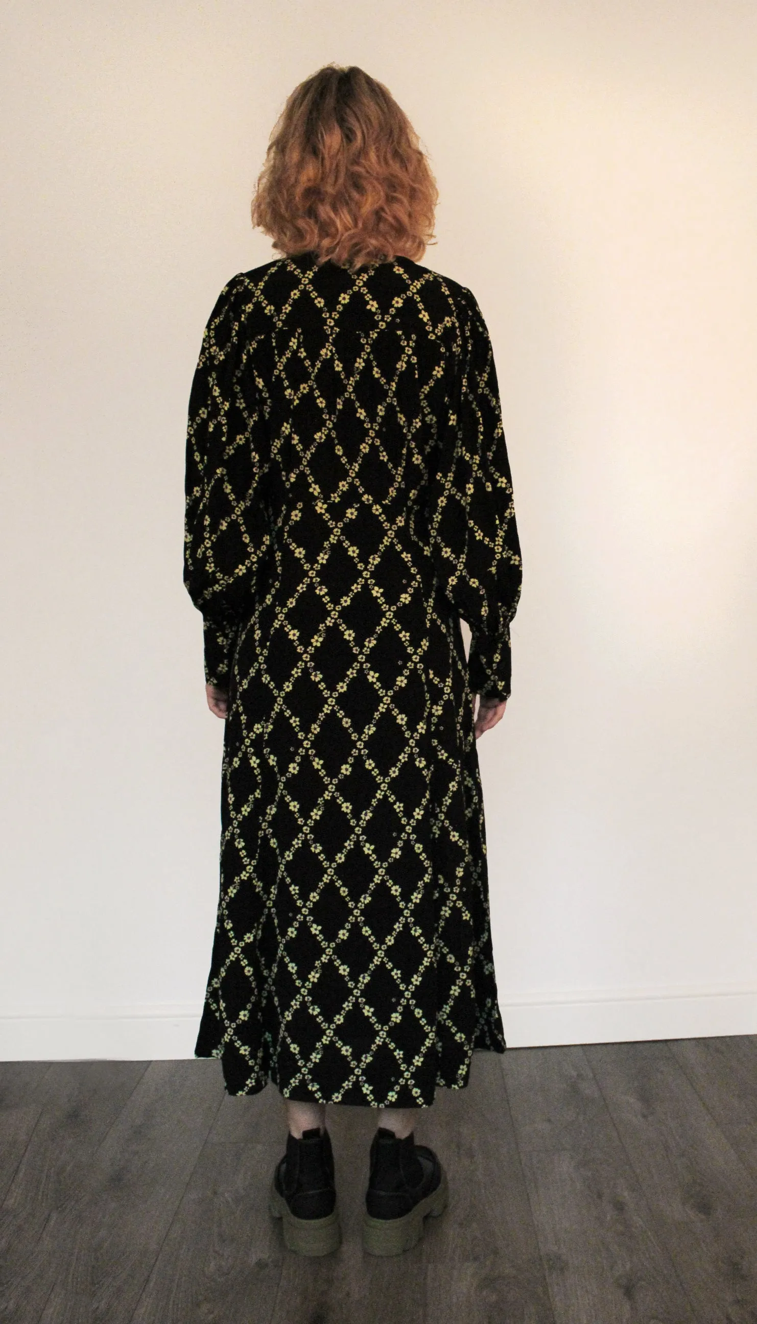 GANNI F6921 Printed Midi Dress in Margarita