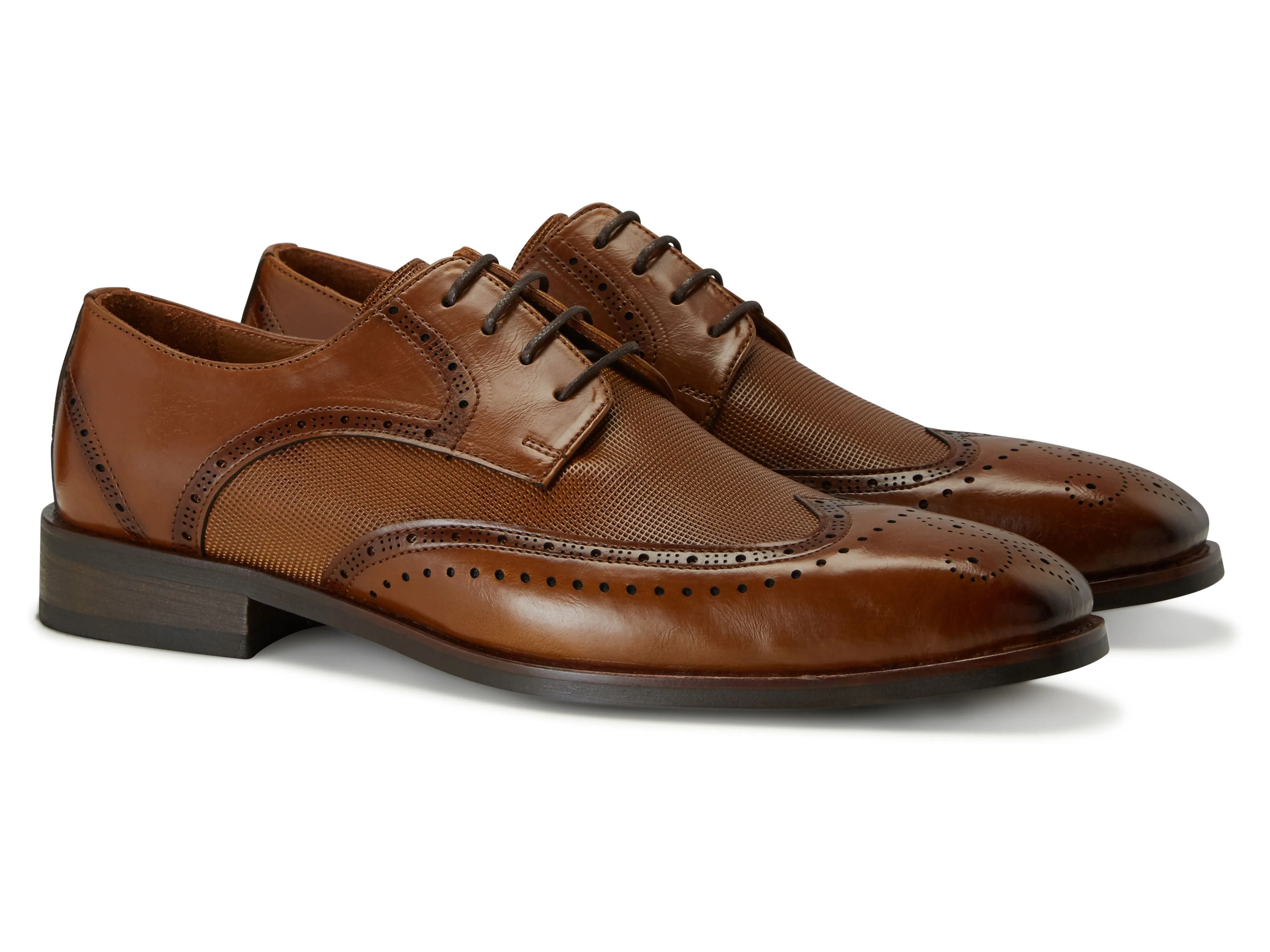 George Cognac Brogue Shoe
