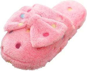 Gibobby House Slippers for Women Cute,Comfy Fuzzy Memory Foam Slip On Bowknot Anti-Skid Indoor Outdoor