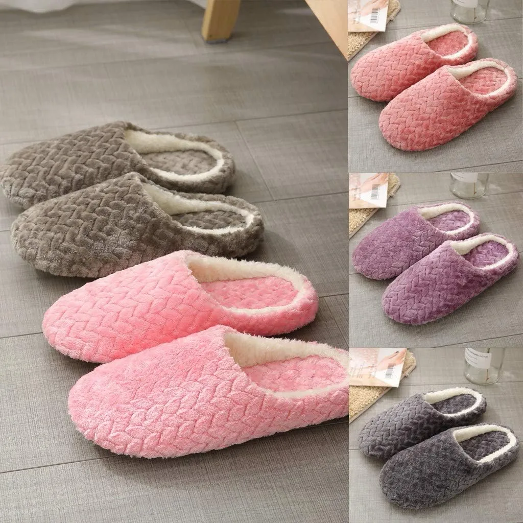 Gibobby House Slippers for Women Cute,Comfy Fuzzy Memory Foam Slip On Bowknot Anti-Skid Indoor Outdoor