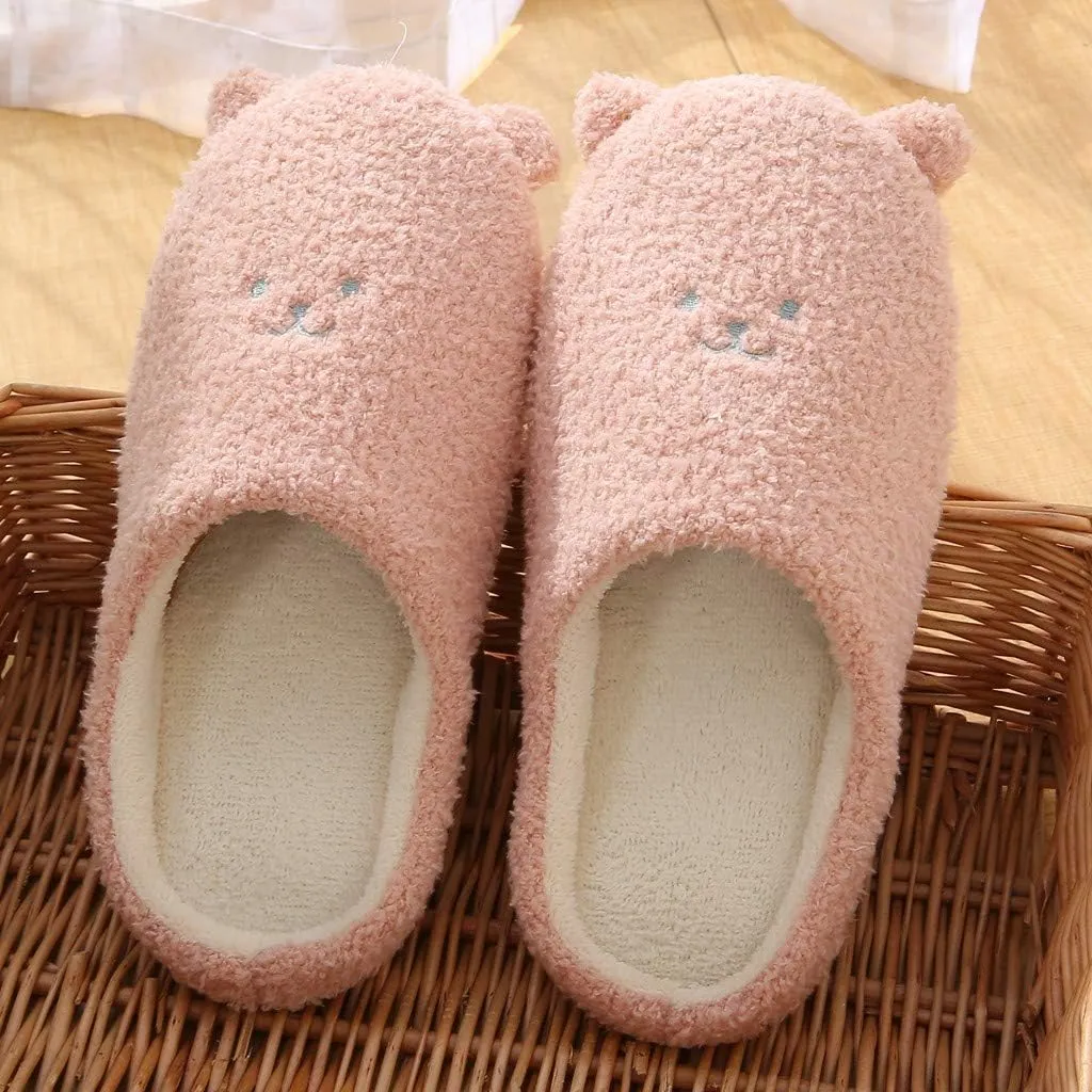 Gibobby Womens Slippers,House Slippers Cute Bear Memory Foam Fluffy Soft Fuzzy Slippers Slip on Warm Shoes