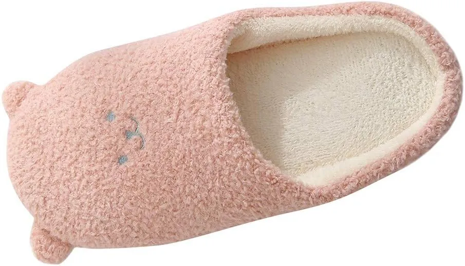 Gibobby Womens Slippers,House Slippers Cute Bear Memory Foam Fluffy Soft Fuzzy Slippers Slip on Warm Shoes