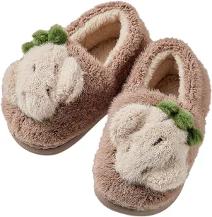 Girls Cute C??rtoon Fuzzy Slippers with Memory Foam Kids Plush Warm Winter House Shoes Toddler Crochet Unisex ??lats