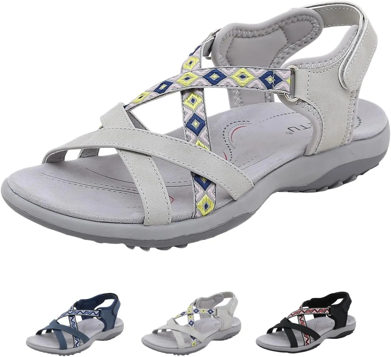Hiking Sandals Women Comfort Summer Stylish Athletic Non-Slip Outdoor Walking Sandal for Outdoor Beach With Arch Support