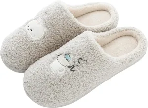 House Slippers for Women Memory Foam,Unisex Cute Comfort Plush Fleece Lined Anti-Skid Winter House Shoes for Indoor Outdoor