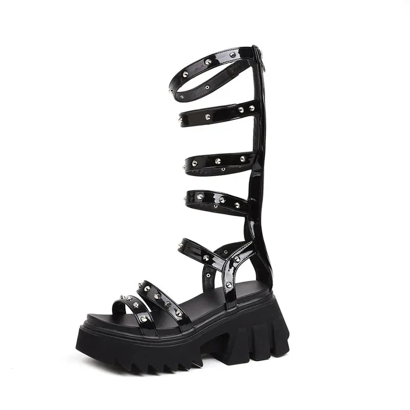 Joskaa 2024 New Chunky Heeled Gladiator Sandals