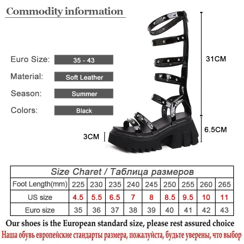 Joskaa 2024 New Chunky Heeled Gladiator Sandals