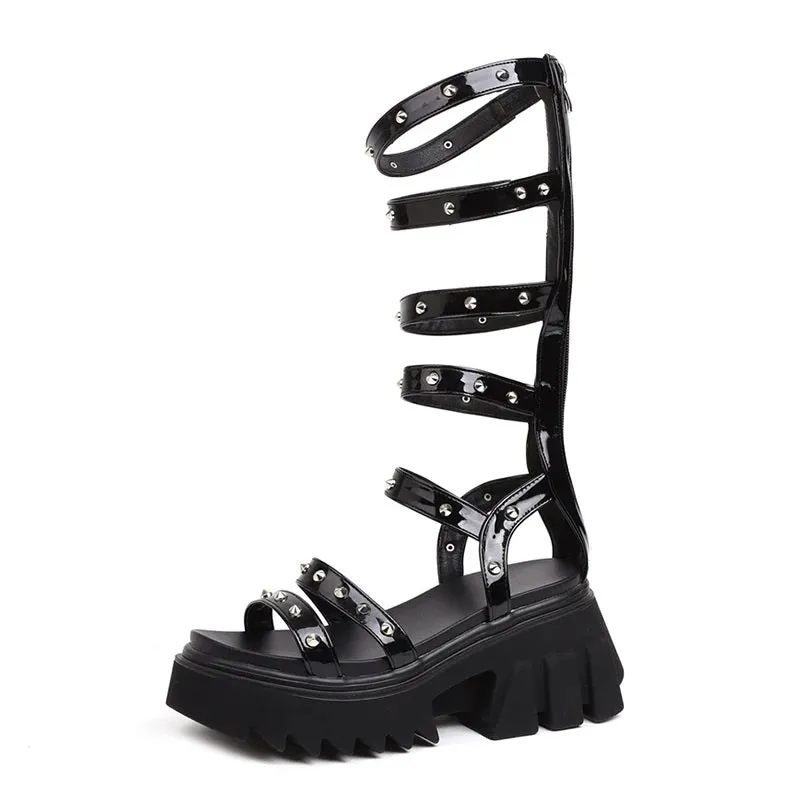 Joskaa 2024 New Chunky Heeled Gladiator Sandals