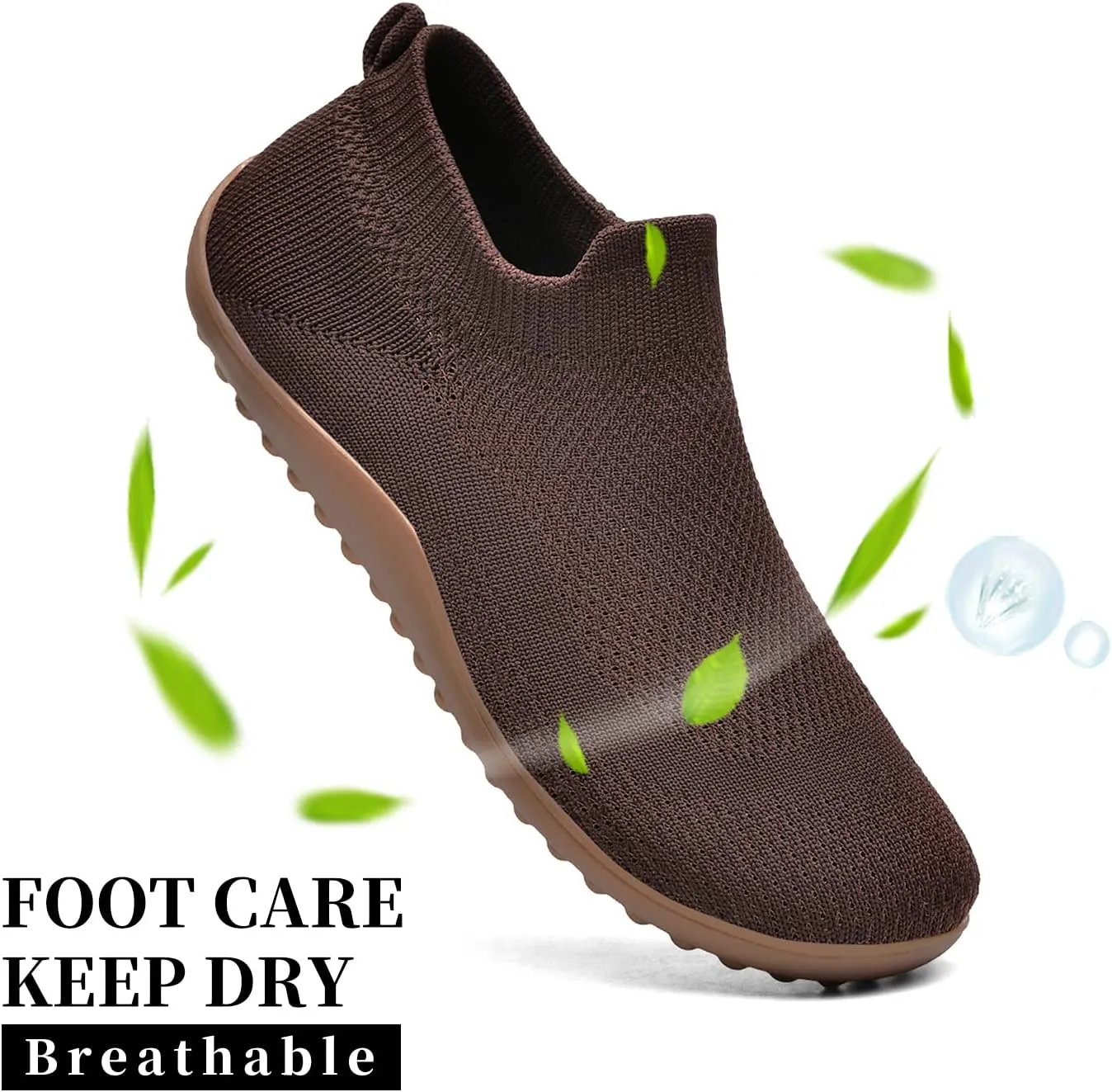 KBZone Womens Slip on Minimalist Barefoot Sock Shoes for Women Comfortable Foot Shape Walking Shoes