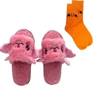 Kid Boys Girls Slippers Cute Bat Plush Slippers Halloween Party Indoor and Outdoor Slippers Toddlers 2