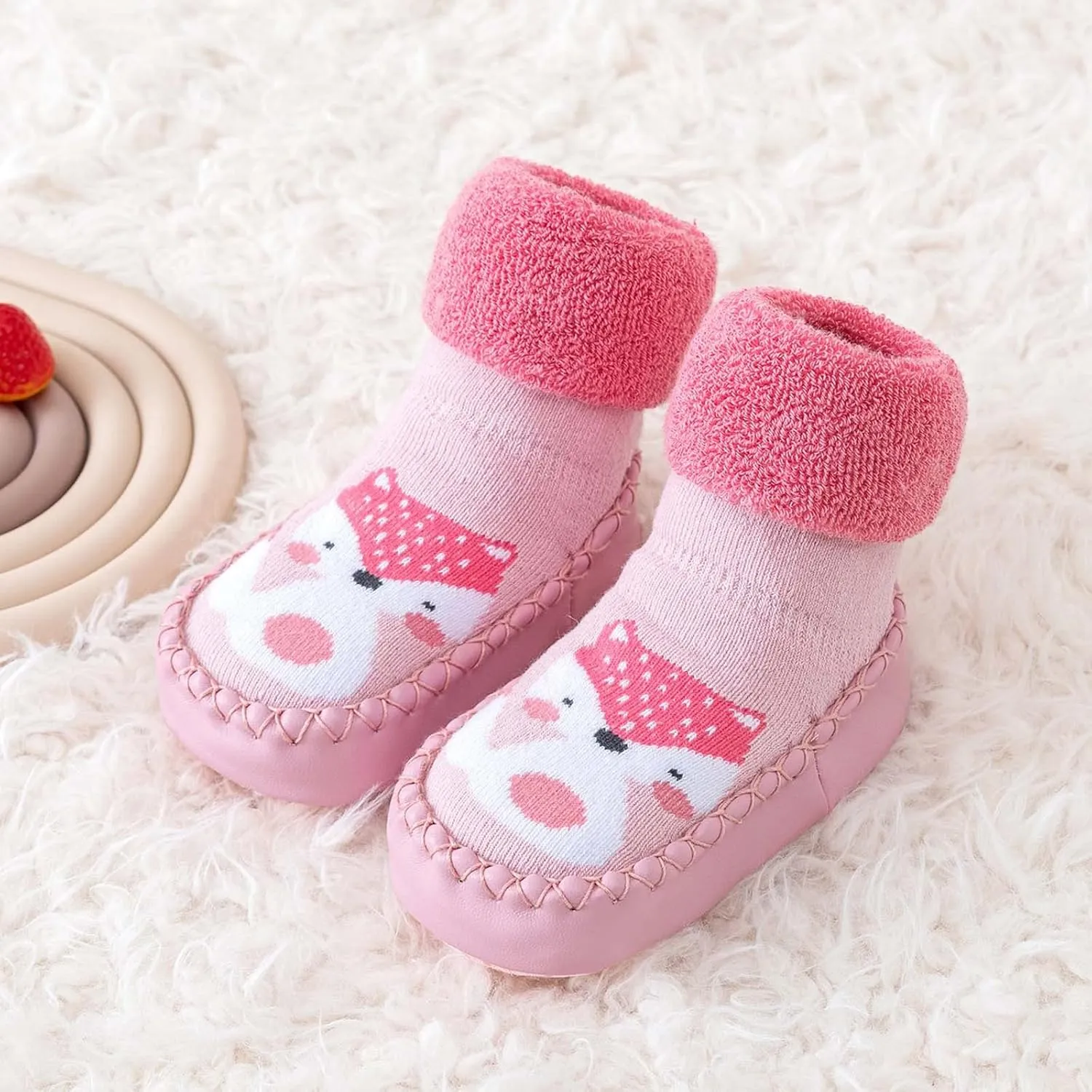 Kids Baby Toddler Sock Flat Shoes Stretch Knit Sneakers Rubber Sole Non-Skd Indoorfloor Slipper Cozy Baby Shoes