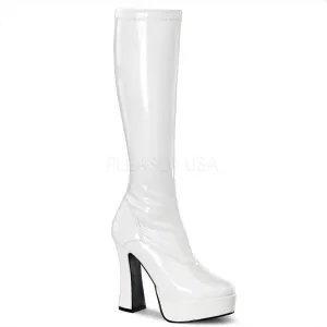 Knee Length Patent Boots Block Heel
