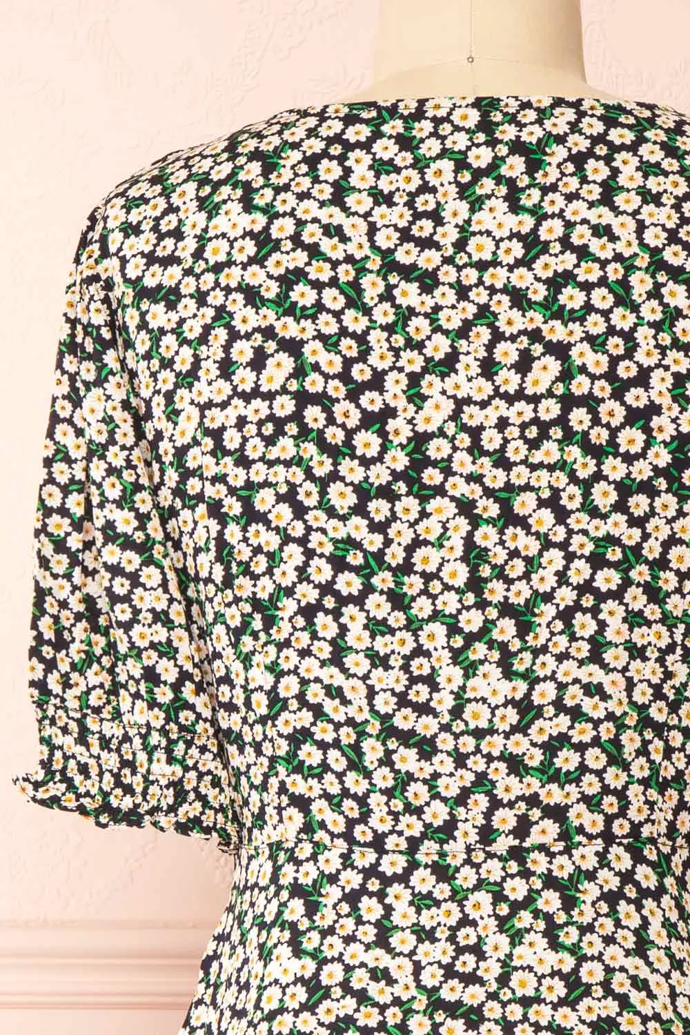 Laime | Short Black Floral Dress