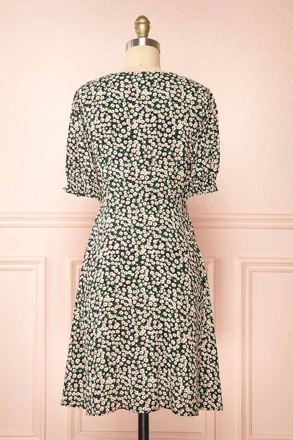 Laime | Short Black Floral Dress