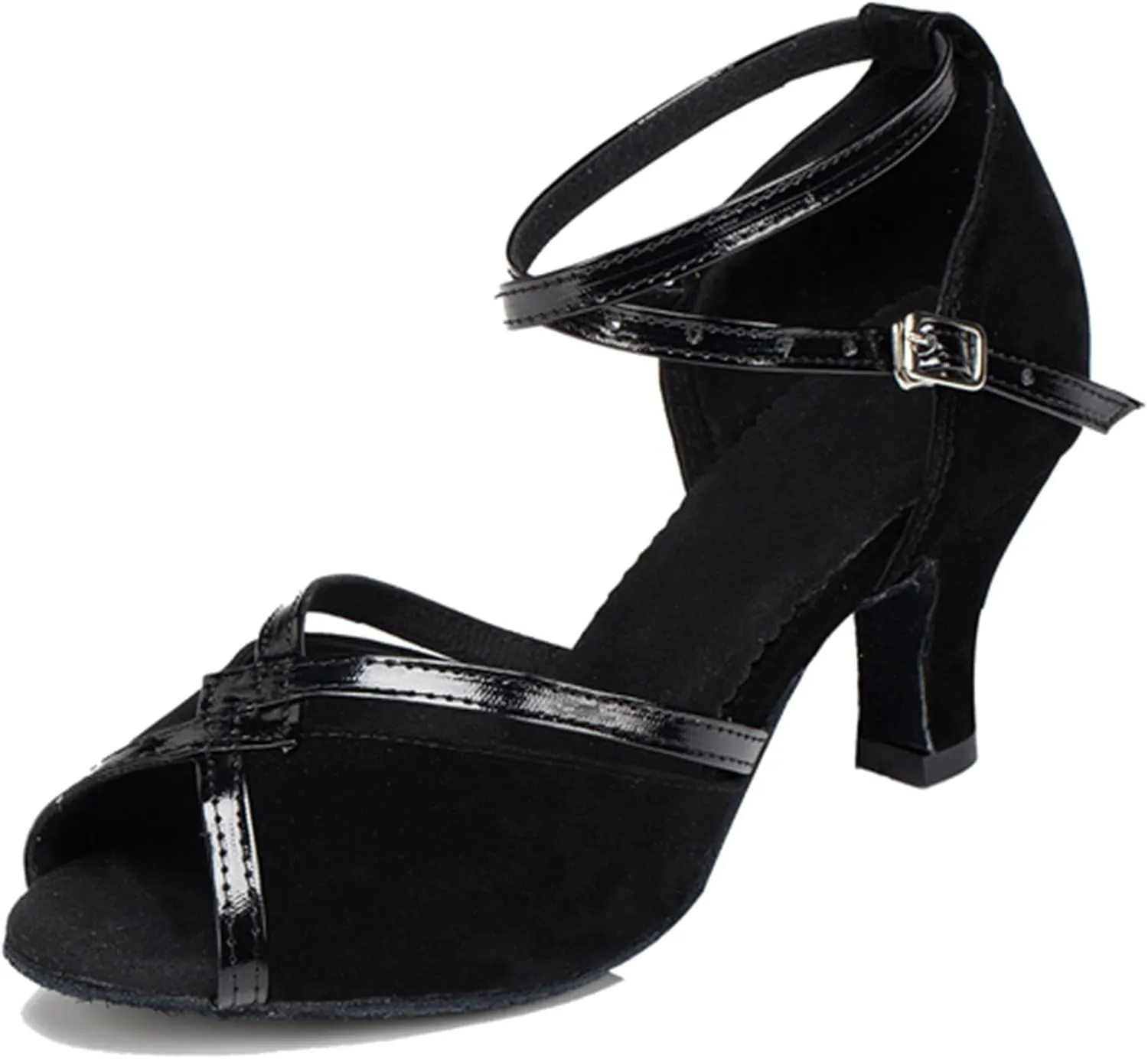 Latin Dance Heels for Women Ankle Strap Ballroom Dancing Shoes Wedding Party Sandals X016A