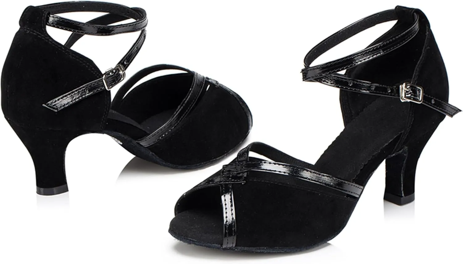 Latin Dance Heels for Women Ankle Strap Ballroom Dancing Shoes Wedding Party Sandals X016A