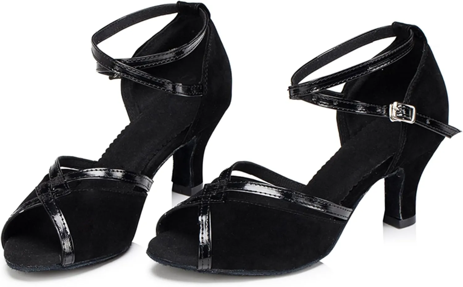 Latin Dance Heels for Women Ankle Strap Ballroom Dancing Shoes Wedding Party Sandals X016A