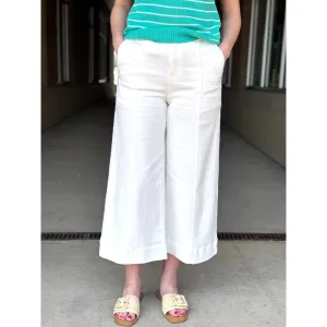 Lottie High Waisted Culotte Pants - Off White