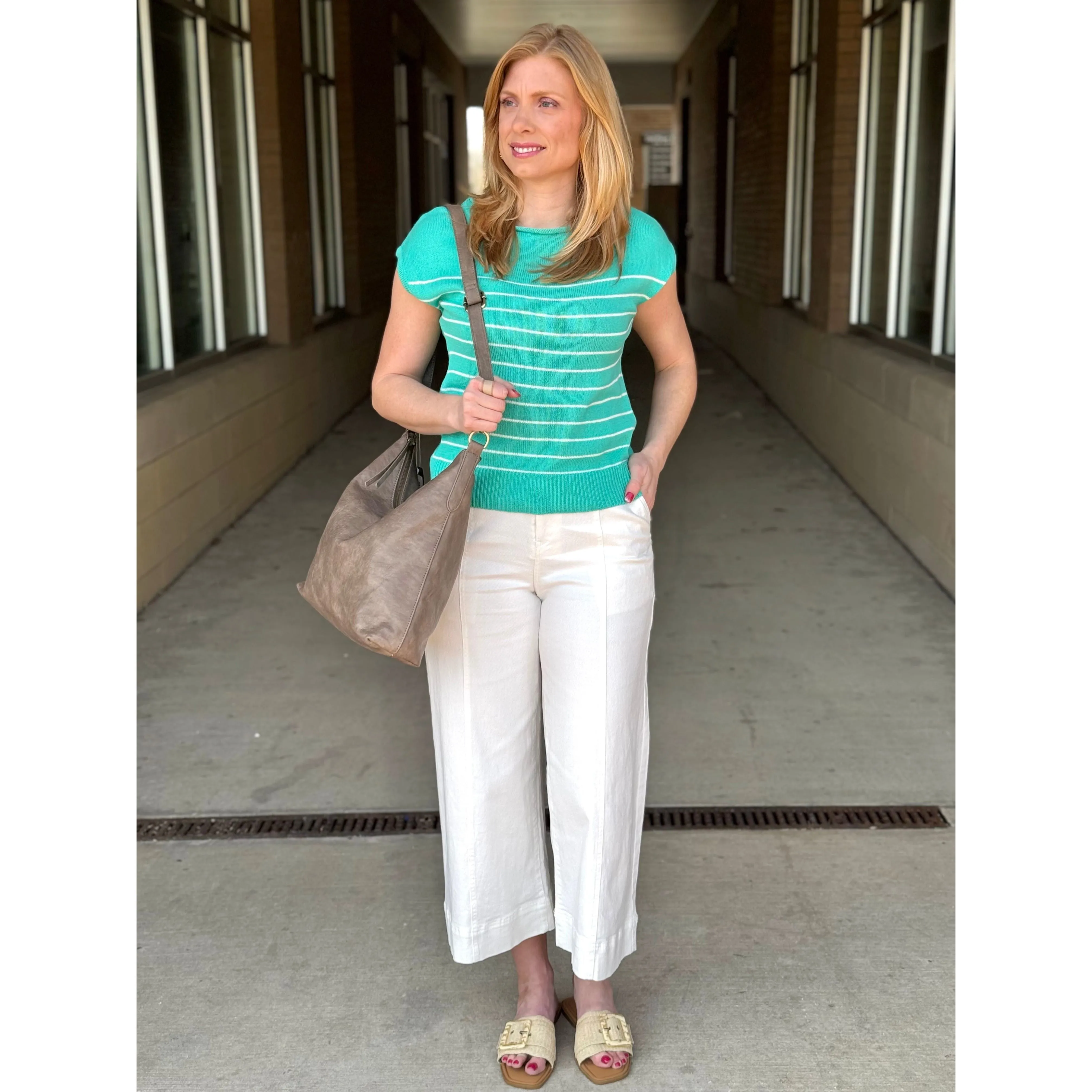 Lottie High Waisted Culotte Pants - Off White