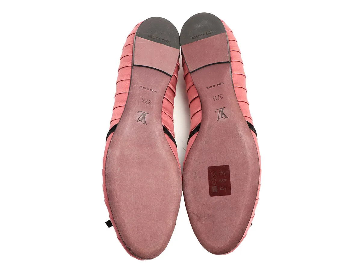 Louis Vuitton Pink Satin Balmoral Ballet Flats