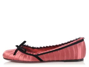 Louis Vuitton Pink Satin Balmoral Ballet Flats
