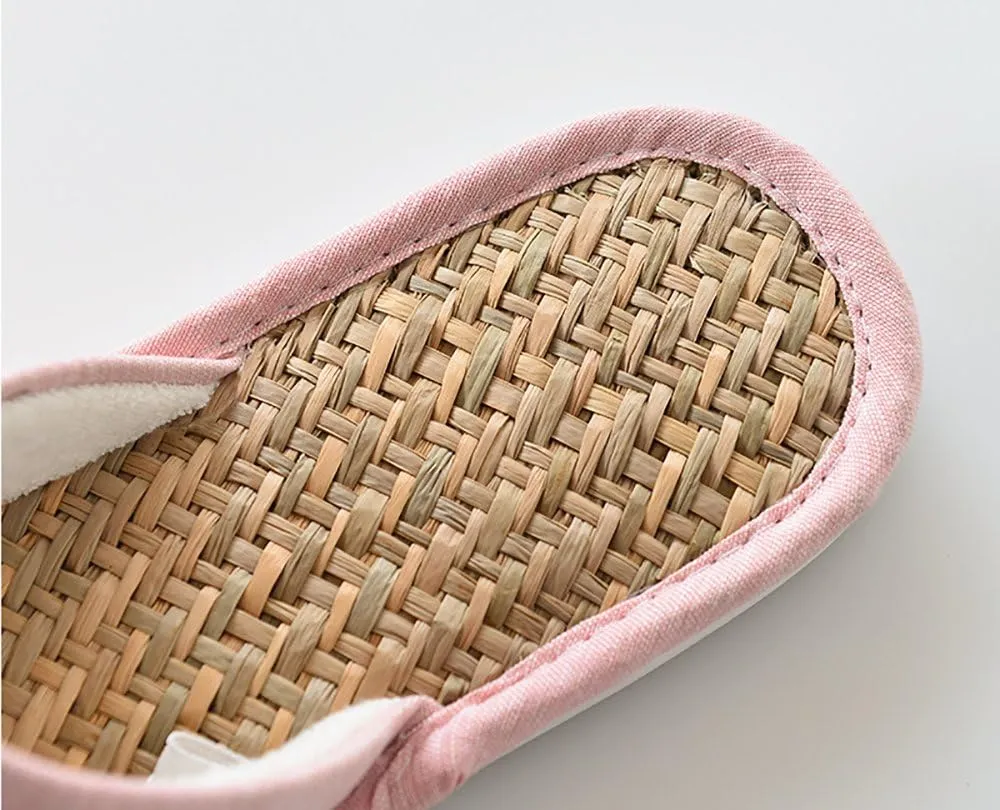 MAGILONA Women Mens Unisex Washable Cotton Open-Toe Home Slippers Indoor Shoes Casual Flax Soft Non-Slip Sole Shoes