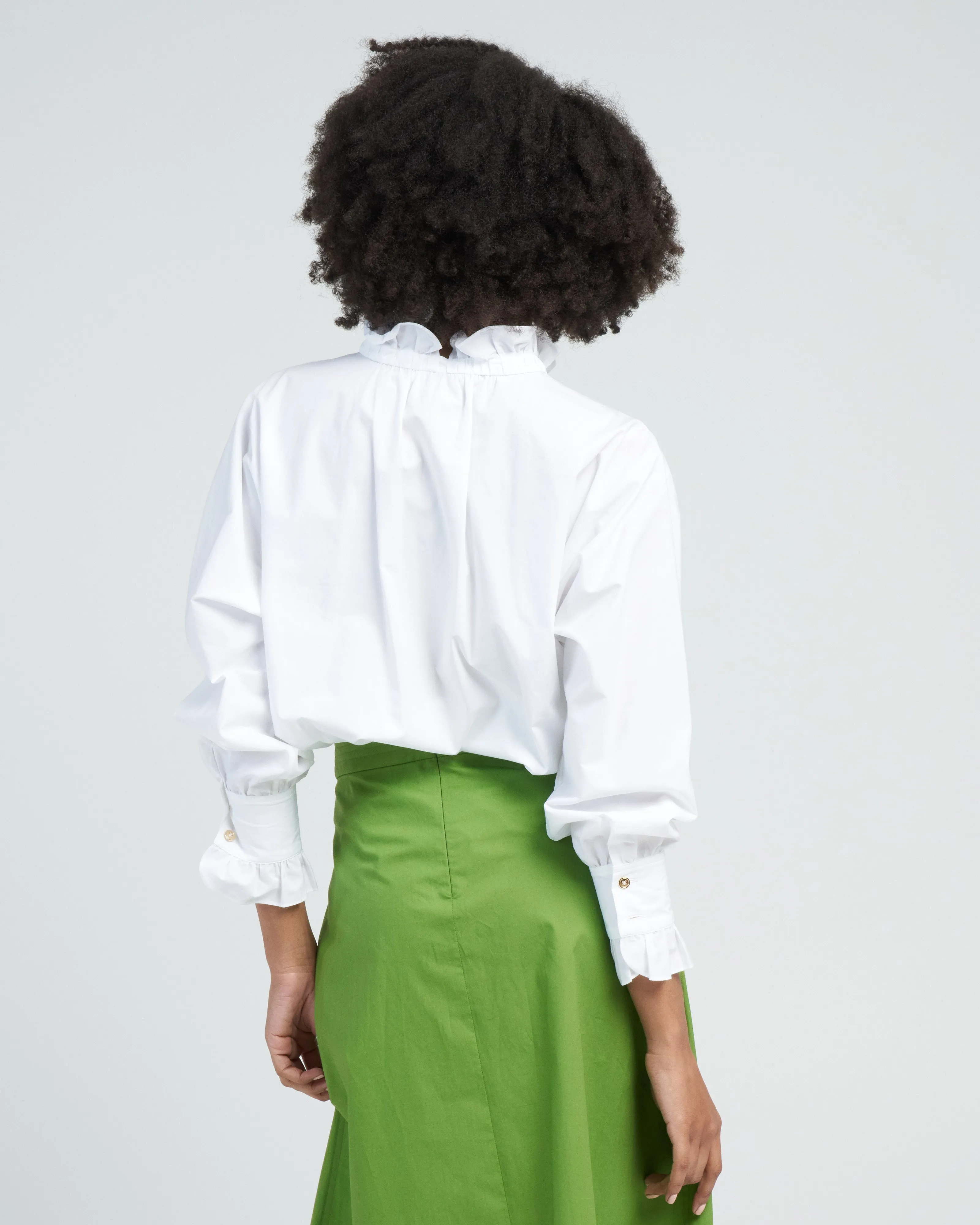 memoir 2 button front dolman sleeve - white