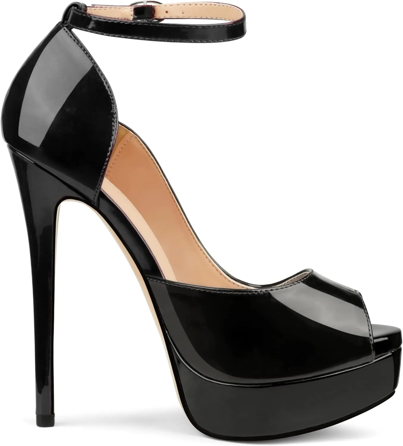 MERUMOTE Women's Platform Stiletto Heels Shoes Peep Toe Pumps 6 inch Heels for Dress Wedding Party