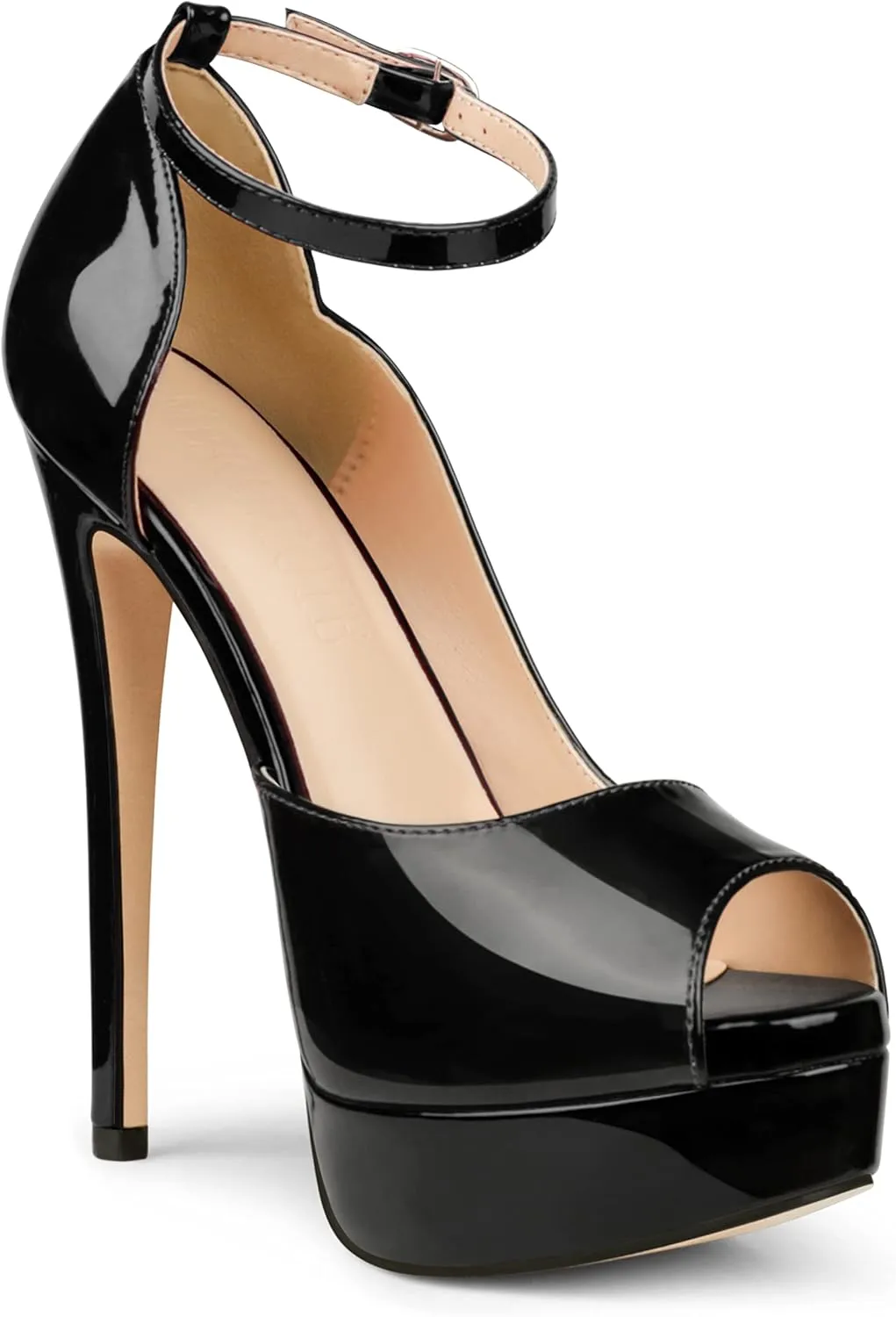 MERUMOTE Women's Platform Stiletto Heels Shoes Peep Toe Pumps 6 inch Heels for Dress Wedding Party