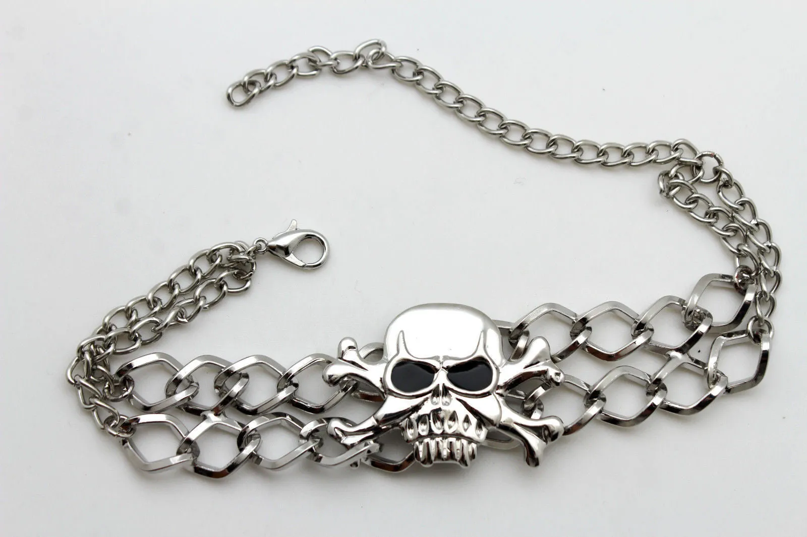 Metal Boot Bracelet Chains Skull Skeleton Bling Anklet Charm Heels