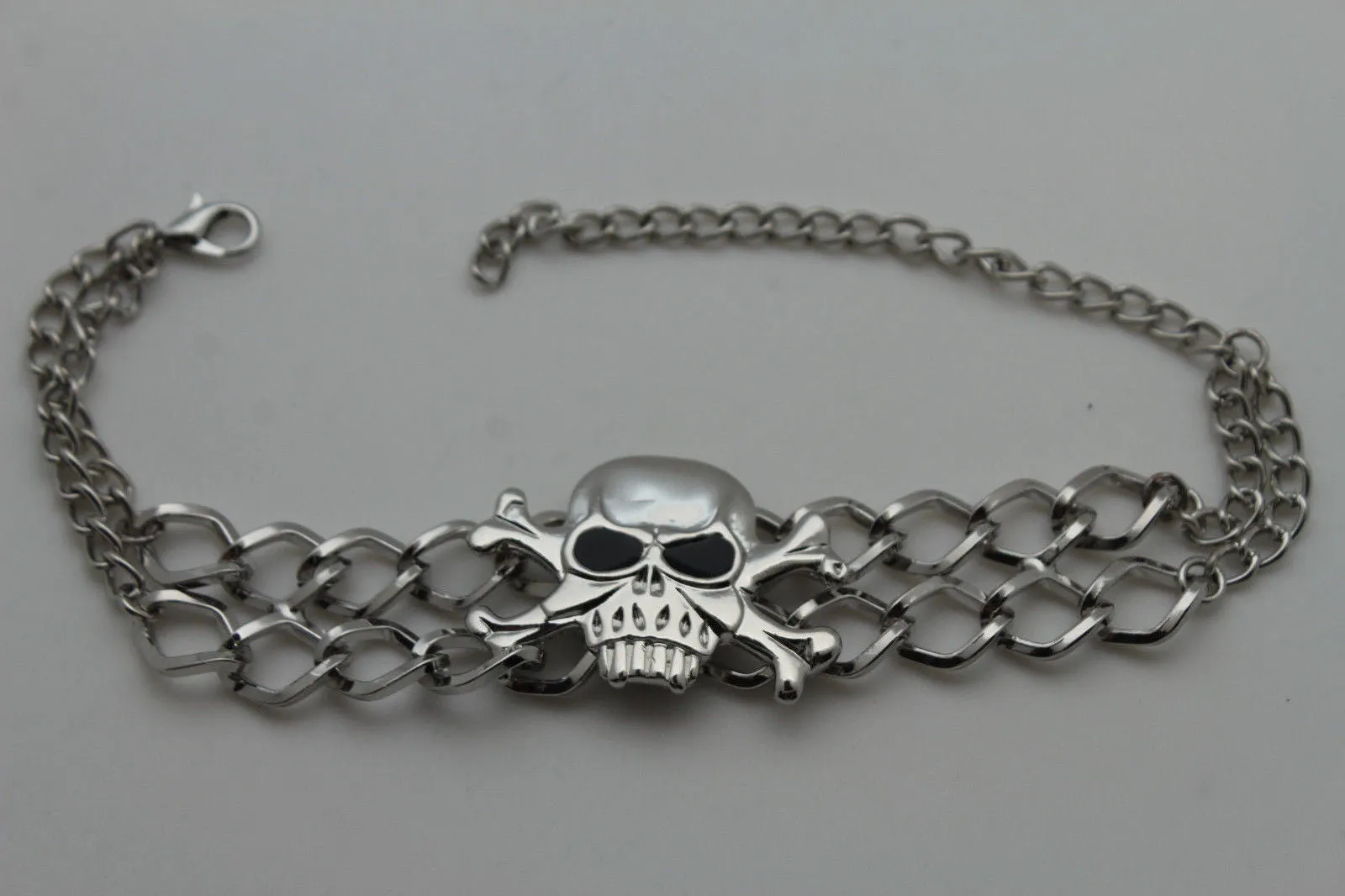 Metal Boot Bracelet Chains Skull Skeleton Bling Anklet Charm Heels