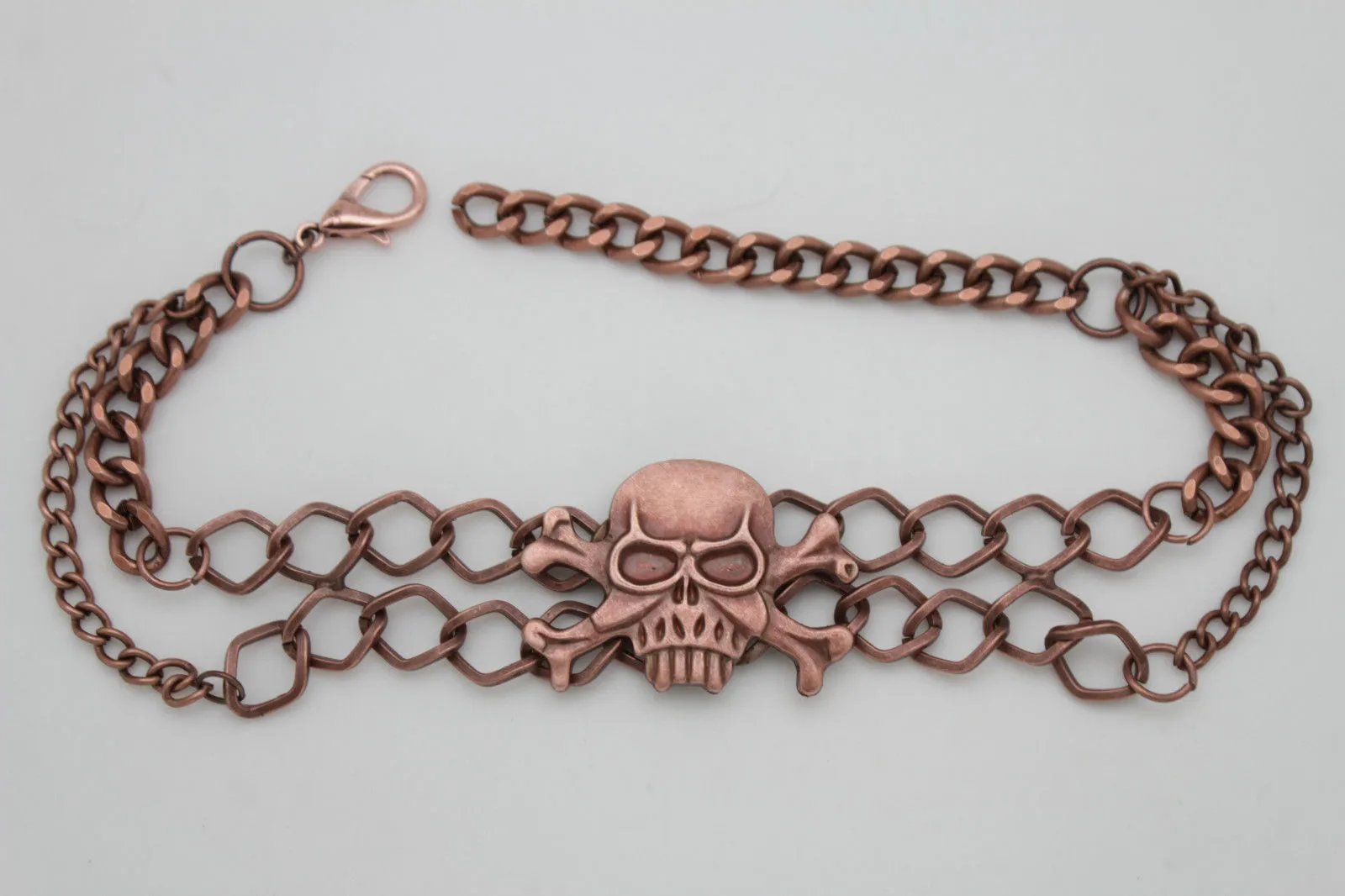 Metal Boot Bracelet Chains Skull Skeleton Bling Anklet Charm Heels