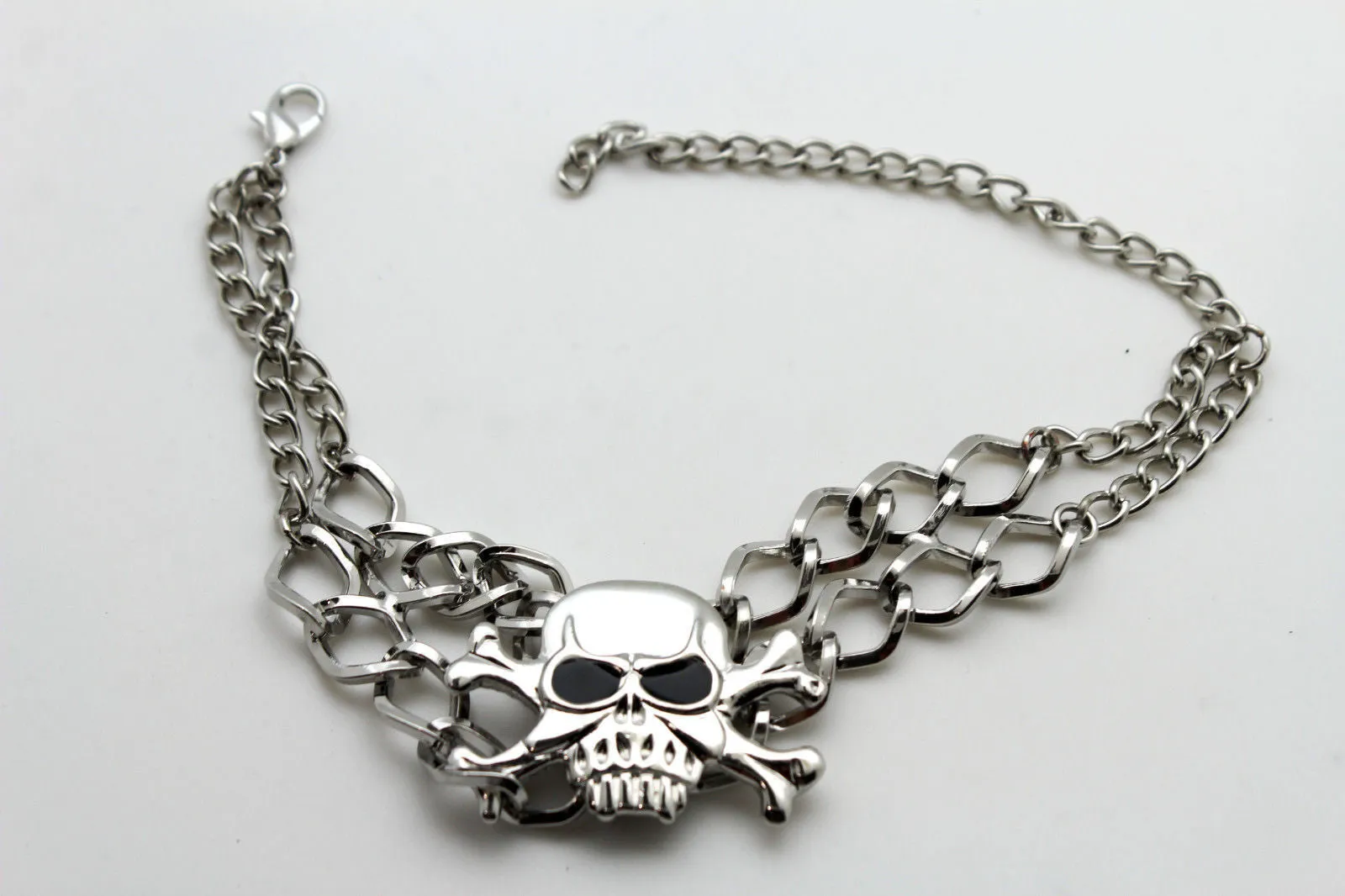 Metal Boot Bracelet Chains Skull Skeleton Bling Anklet Charm Heels
