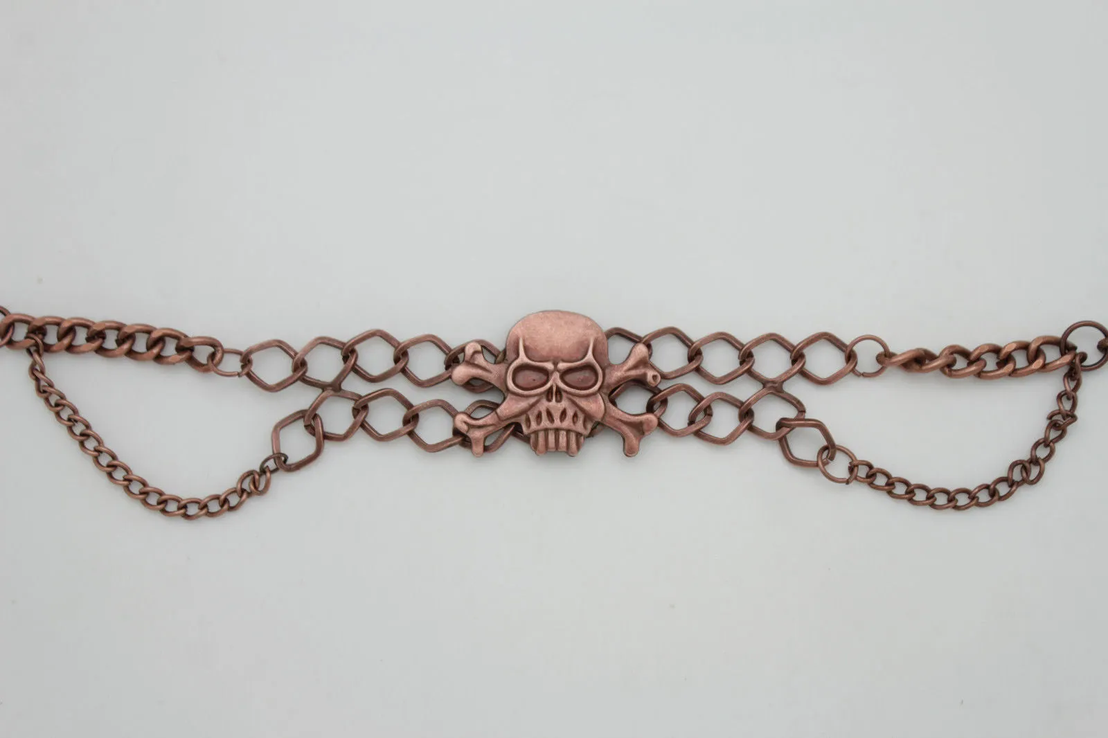 Metal Boot Bracelet Chains Skull Skeleton Bling Anklet Charm Heels