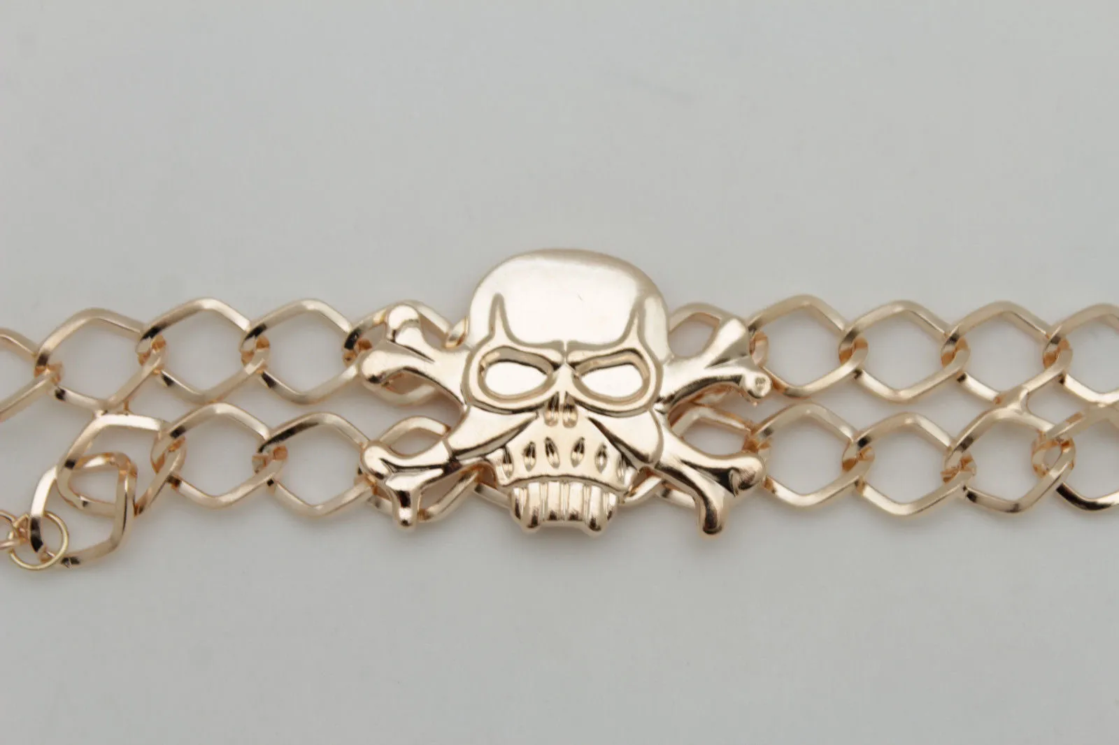 Metal Boot Bracelet Chains Skull Skeleton Bling Anklet Charm Heels