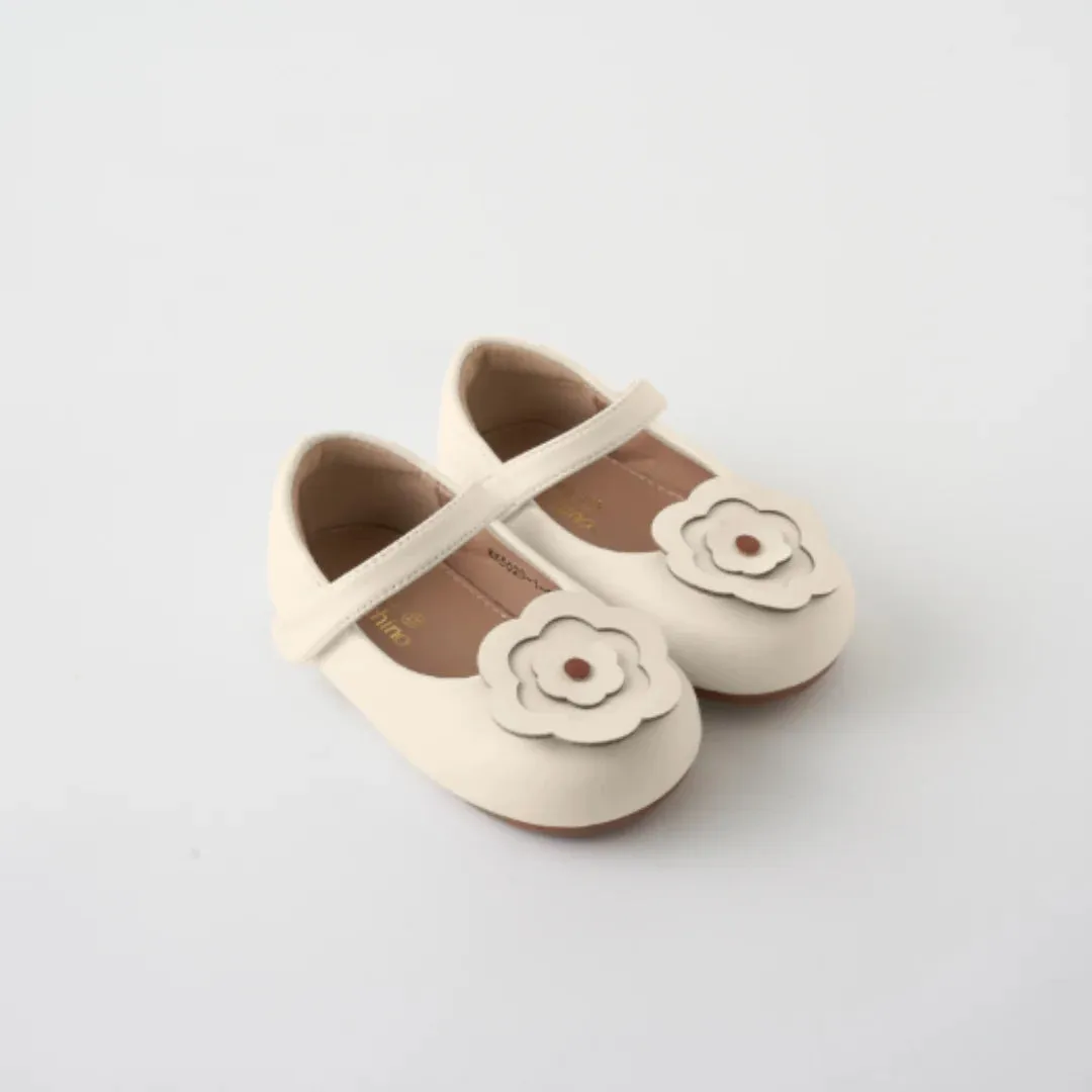 Mini Bloom Ballerina Flats in Hana Beige