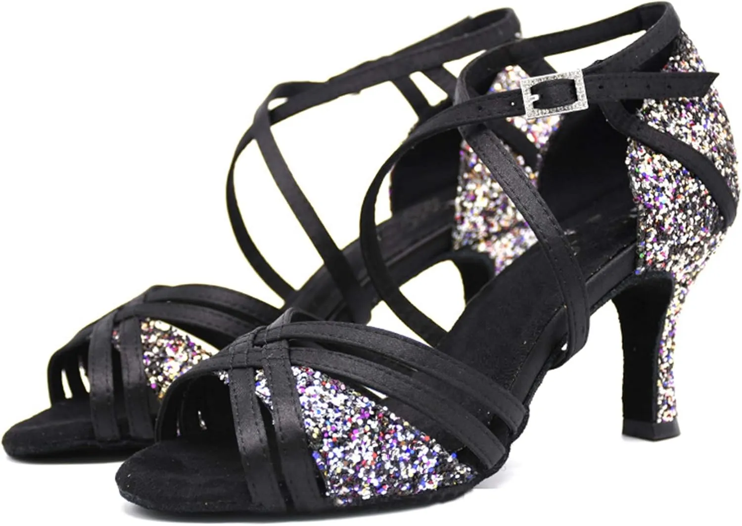 Minishion Women's Fashion Latin Colorful Dance Shoes Evening Sandals