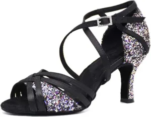 Minishion Women's Fashion Latin Colorful Dance Shoes Evening Sandals