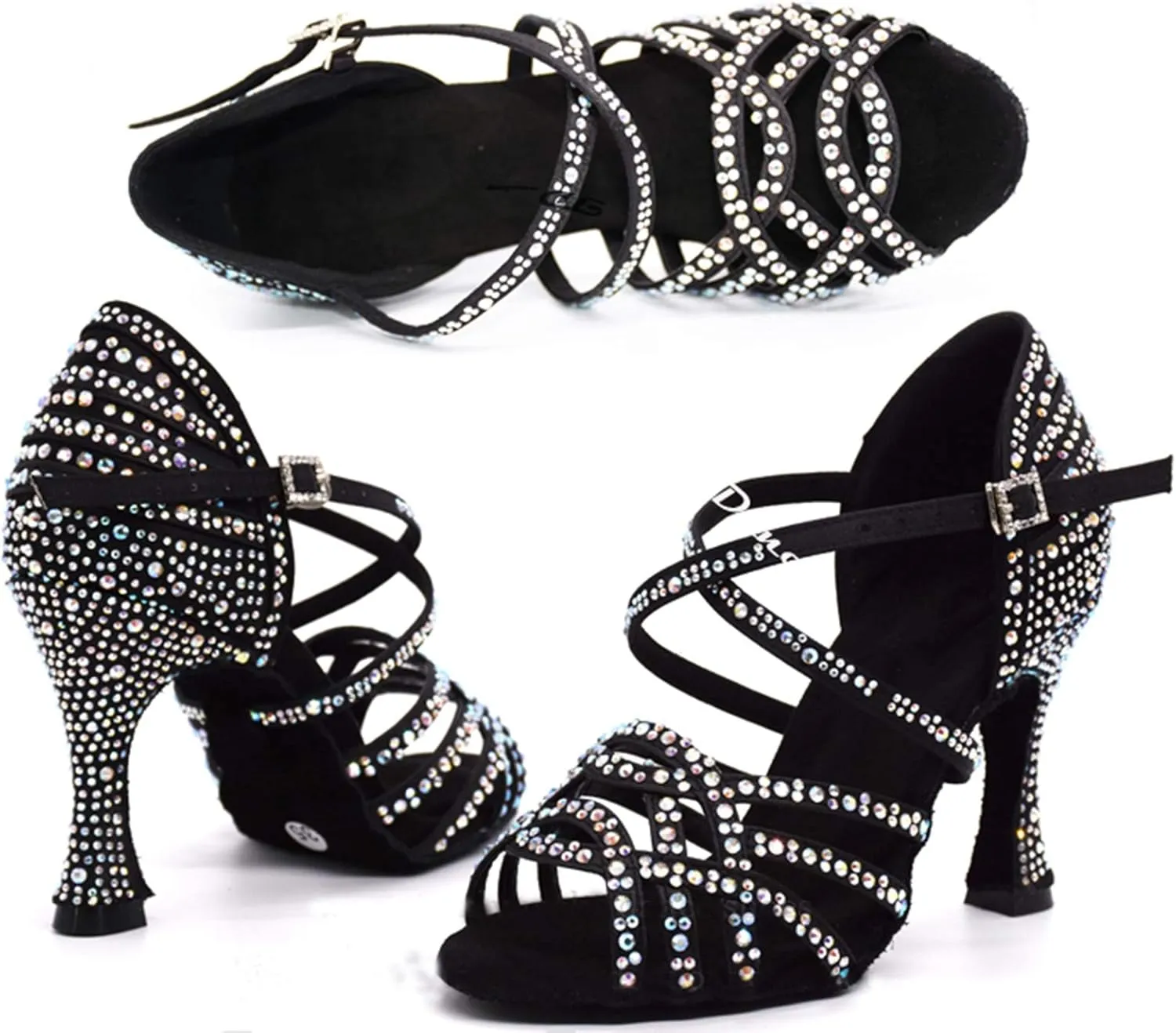 Minishion Women's Fashion Latin Crystals Dance Shoes Wedding Prom Sandals