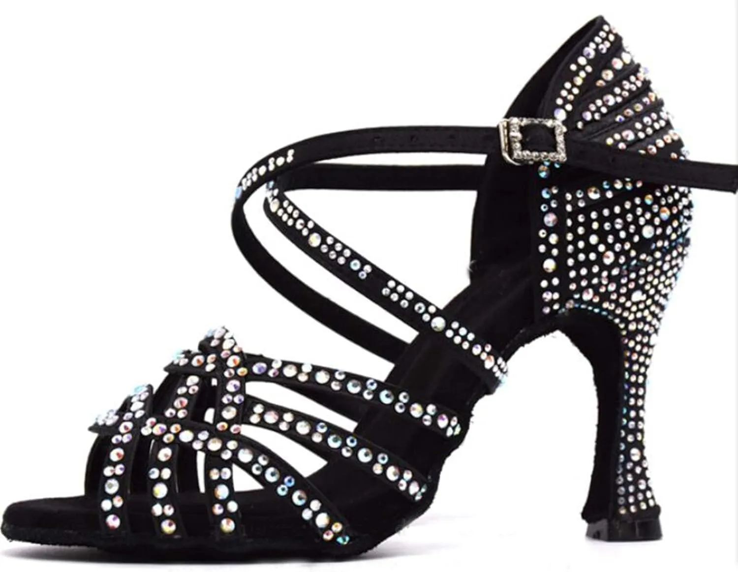 Minishion Women's Fashion Latin Crystals Dance Shoes Wedding Prom Sandals