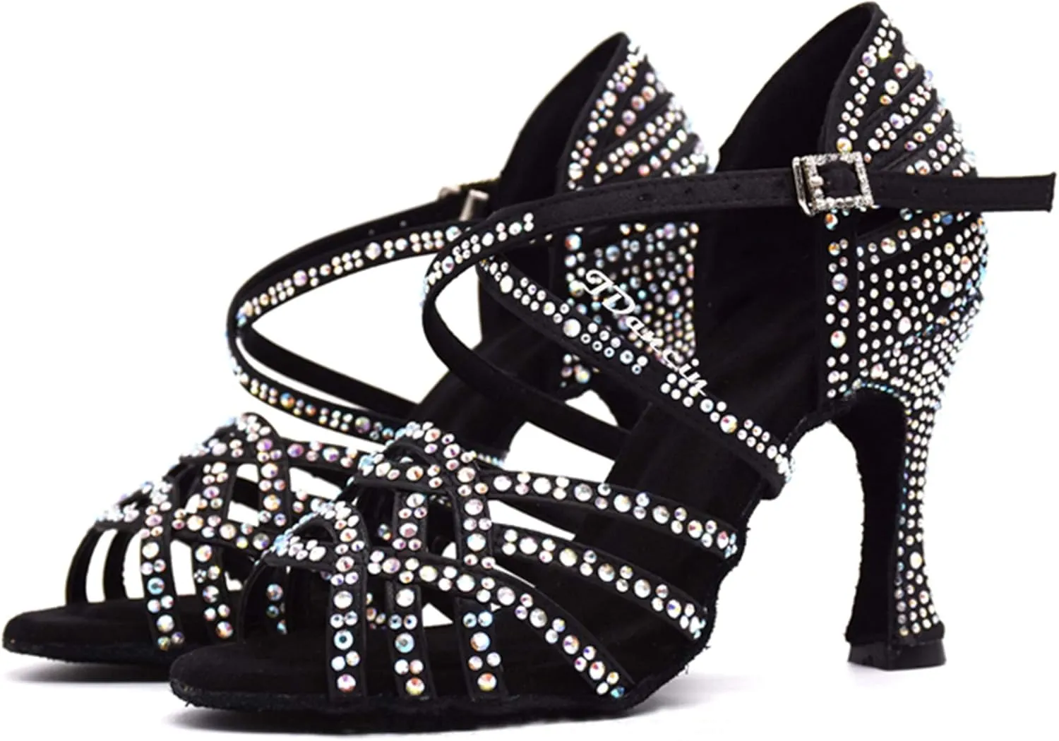 Minishion Women's Fashion Latin Crystals Dance Shoes Wedding Prom Sandals