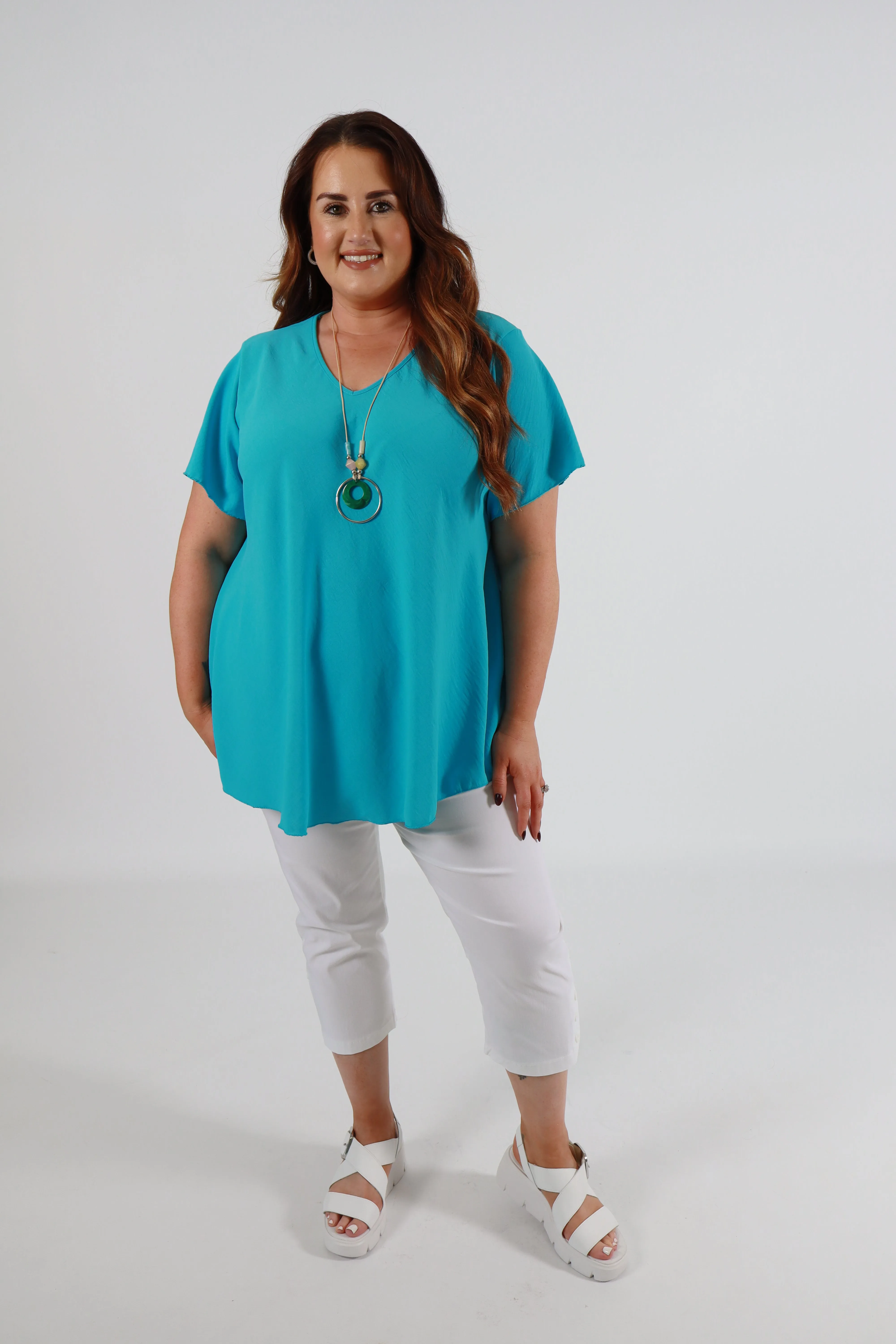 Nina Blouse in Turquoise