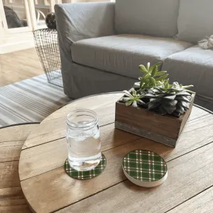 Noelle Coaster (Set of 8) | Green - Premium Vinyl Mat