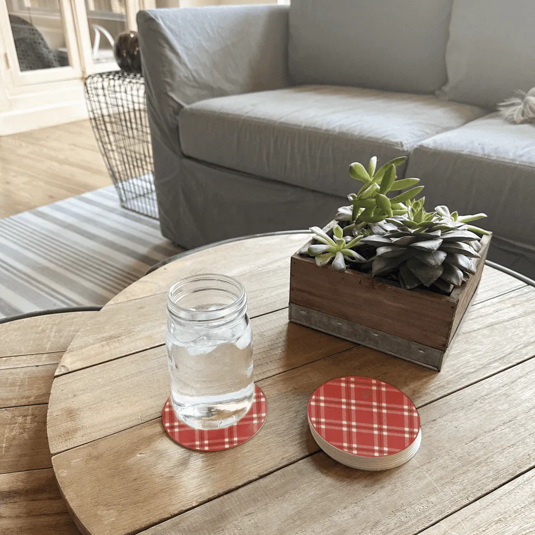 Noelle Coaster (Set of 8) | Red - Premium Vinyl Mat