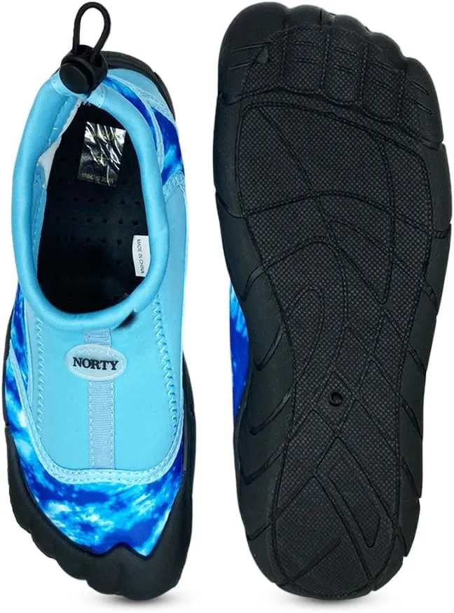 NORTY - Big Boys Aqua Socks Wave Water Shoes - Waterproof Slip-Ons for Pool, Beach, Lake and Sport